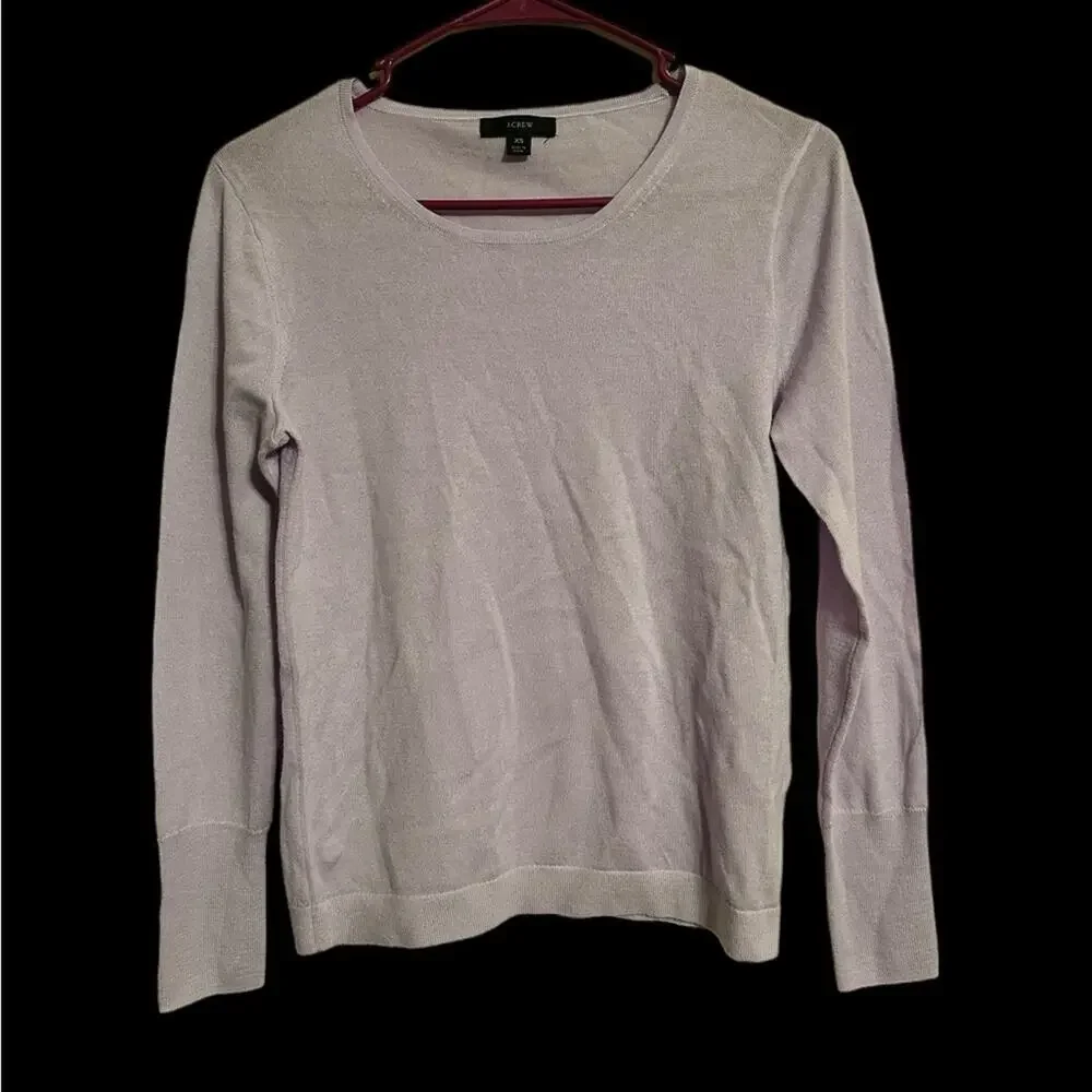J. Crew Crewneck Purple Sweater 100% Merino Wool Women’s Size XS